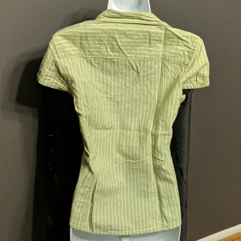 Sonoma Green white striped short sleeve button up - Picture 2 of 5